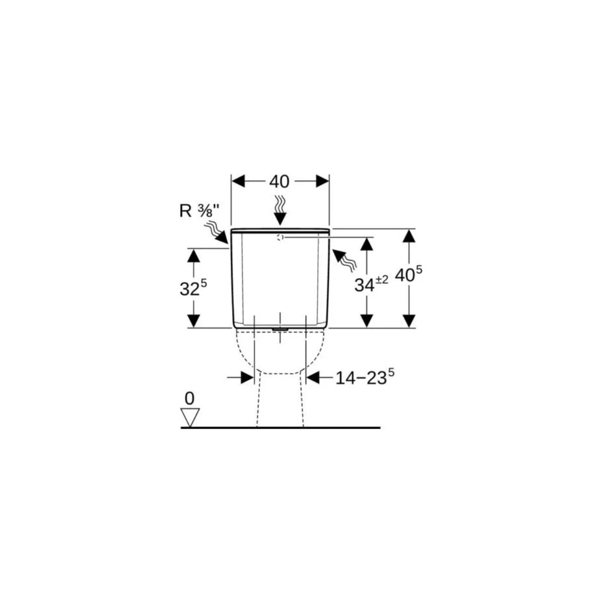 Geberit AP128 Aufputz-Spülkasten für 2-Mengen-Spülung