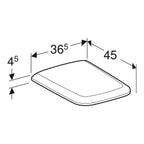 Geberit iCon Square WC-Sitz & Deckel abnehmbar mit Abenskautomatik