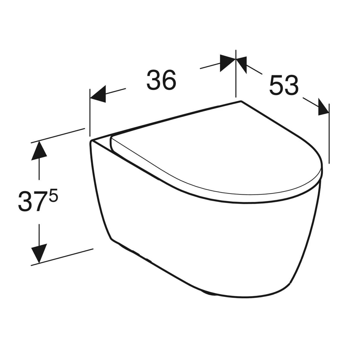 Geberit iCon Wand-WC Tiefspüler spülrandlos mit Deckel