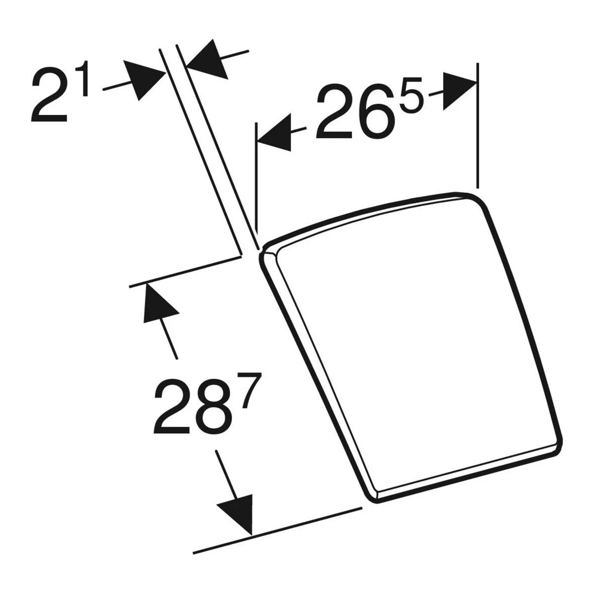 Geberit Pareo Urinal Deckel ohne Absenkautomatik