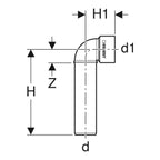 Geberit Silent-PP Anschlussbogen 90° lang