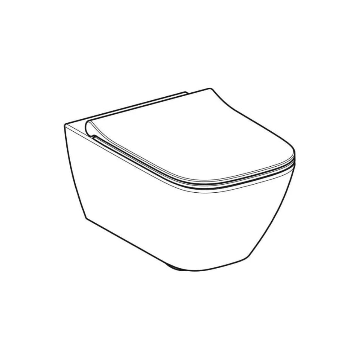 Geberit Smyle Square Wand-WC Tiefspüler rimfree mit Deckel