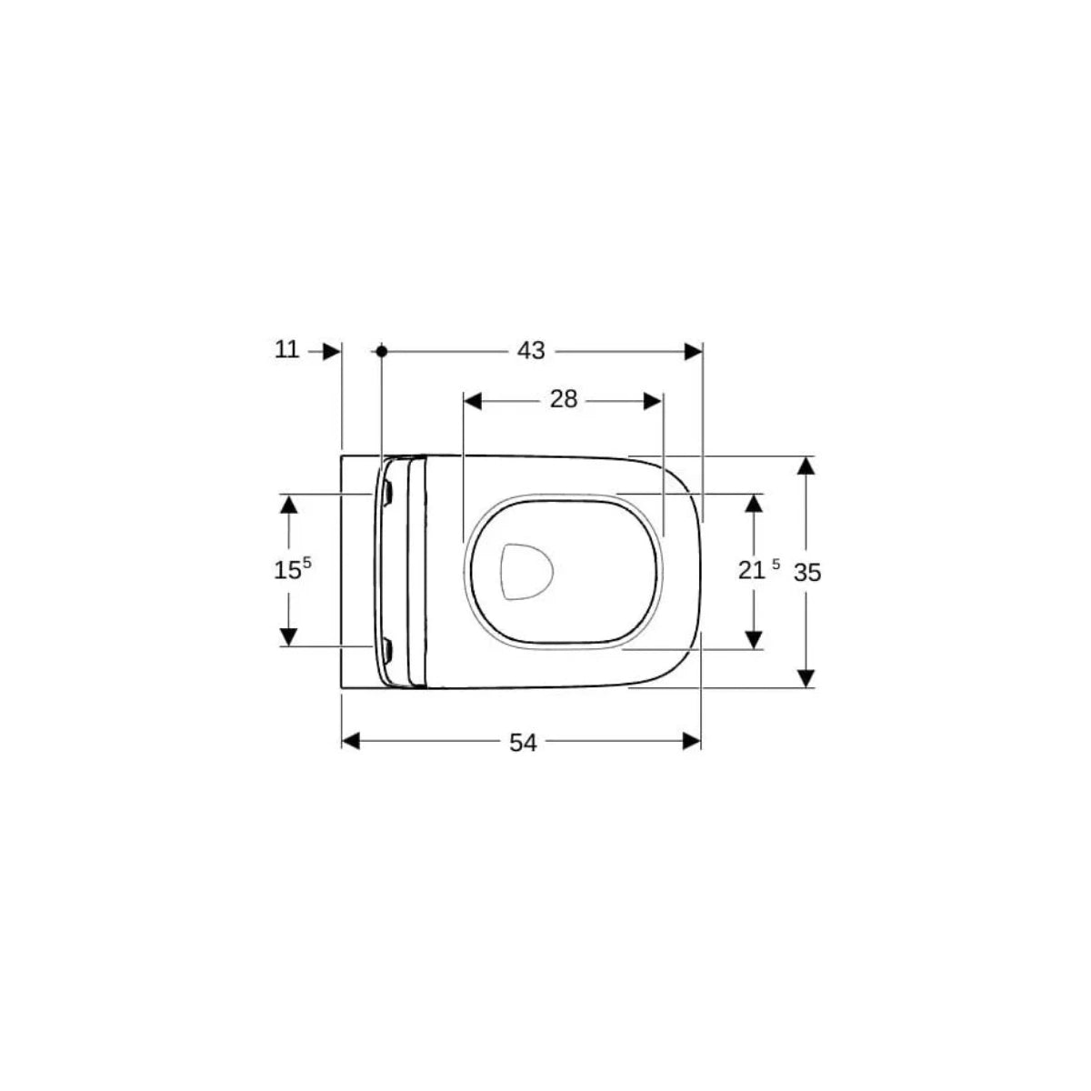 Geberit Smyle Square Wand-WC Tiefspüler rimfree mit Deckel