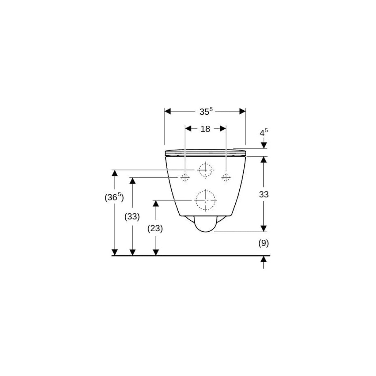 Geberit Smyle Square Wand-WC Tiefspüler rimfree mit Deckel
