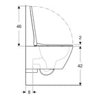 Geberit Smyle Square Wand-WC Tiefspüler rimfree mit Deckel