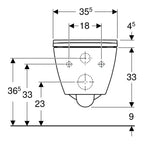 Geberit Smyle Square Wand-WC Tiefspüler rimfree mit Deckel