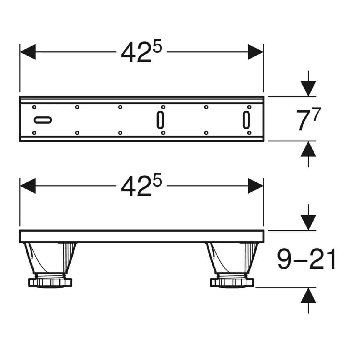 Geberit Universal Badewannenfüße mit Wannenleisten 3er Set