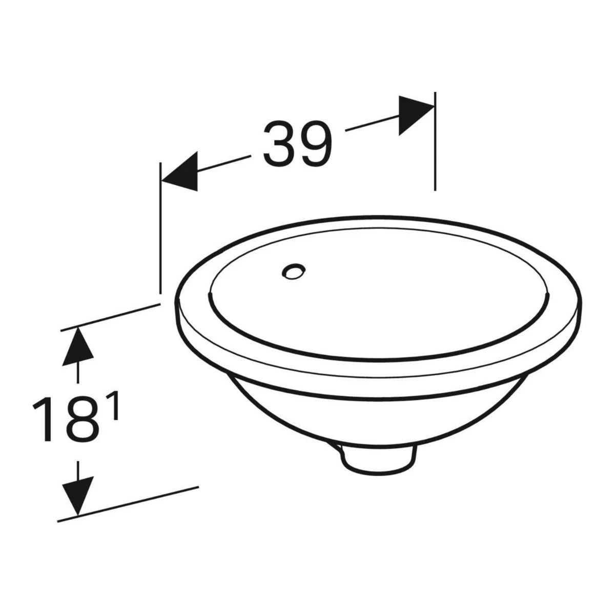 Geberit VariForm Einbau Waschtisch rund von unten