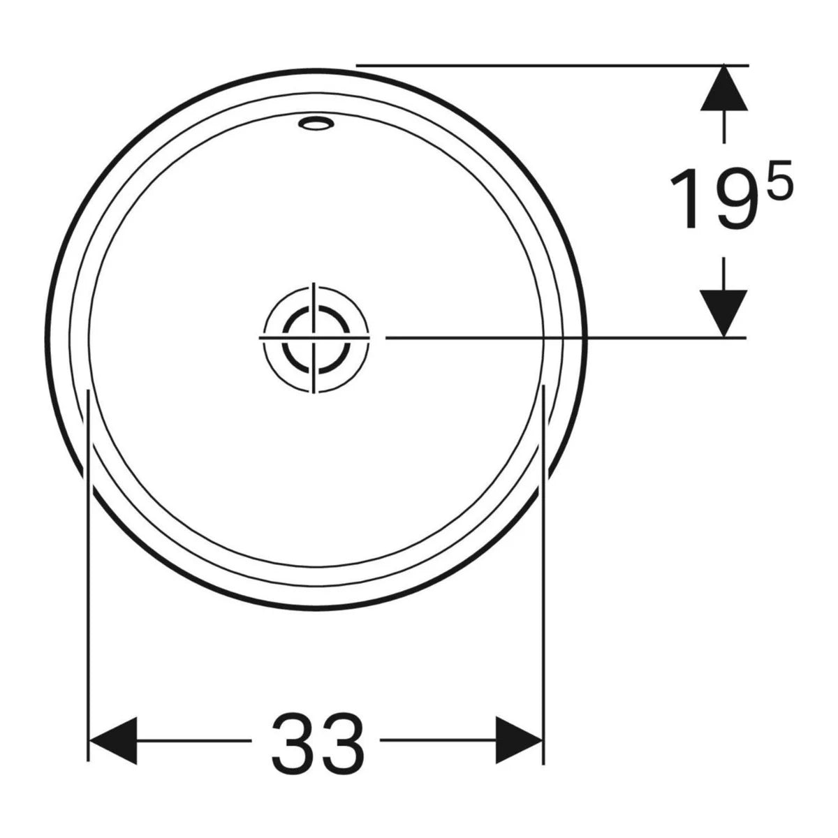 Geberit VariForm Einbau Waschtisch rund von unten