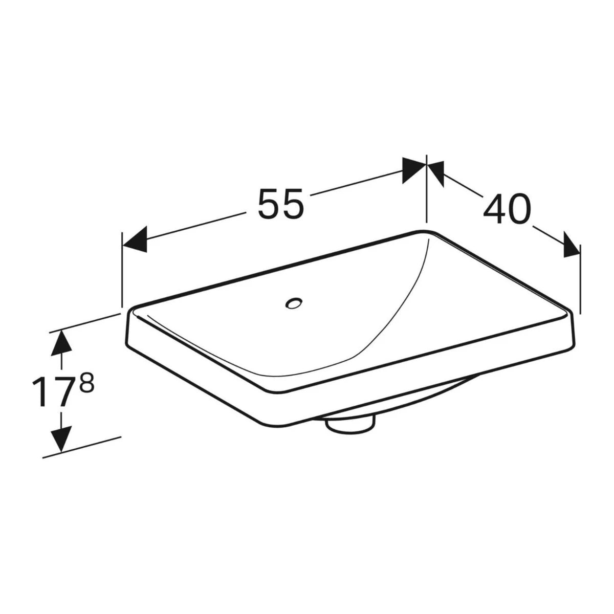 Geberit VariForm Einbau Waschtisch von oben