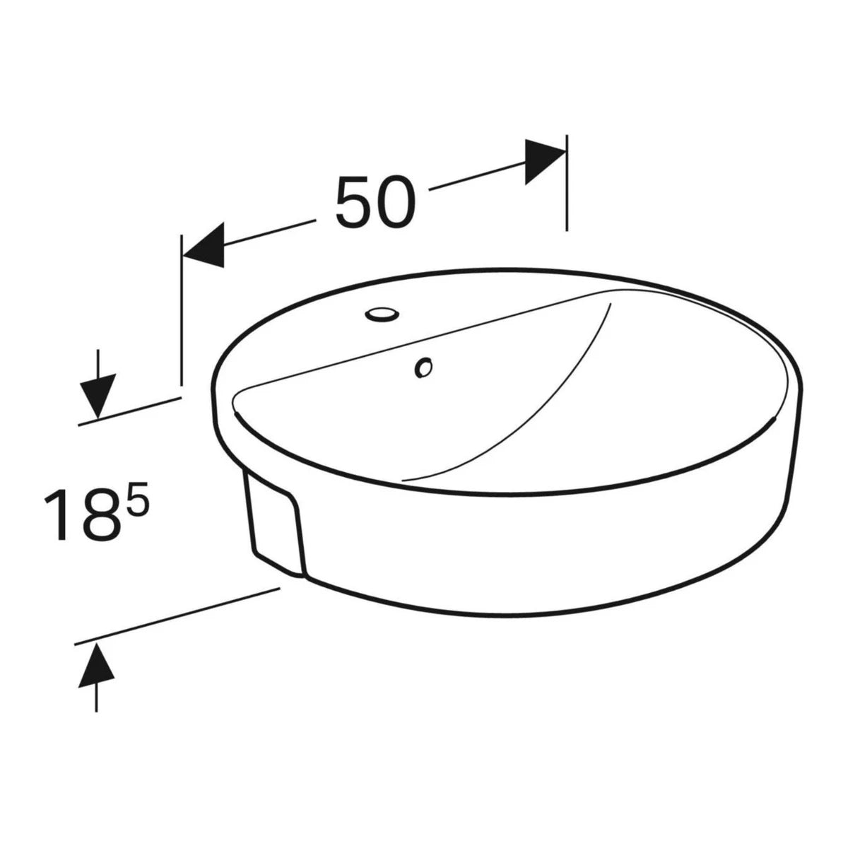 Geberit VariForm Halb-Einbauwaschtisch von oben