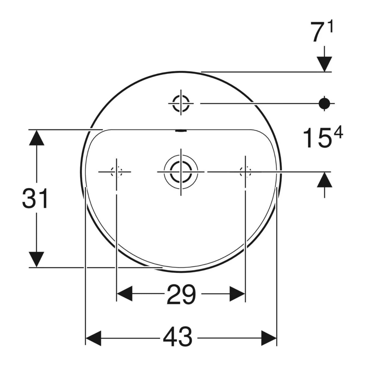 Geberit VariForm Waschtischschale unterbaufähig