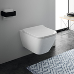 Geberit Smyle Square Wand-WC Tiefspüler rimfree mit Deckel