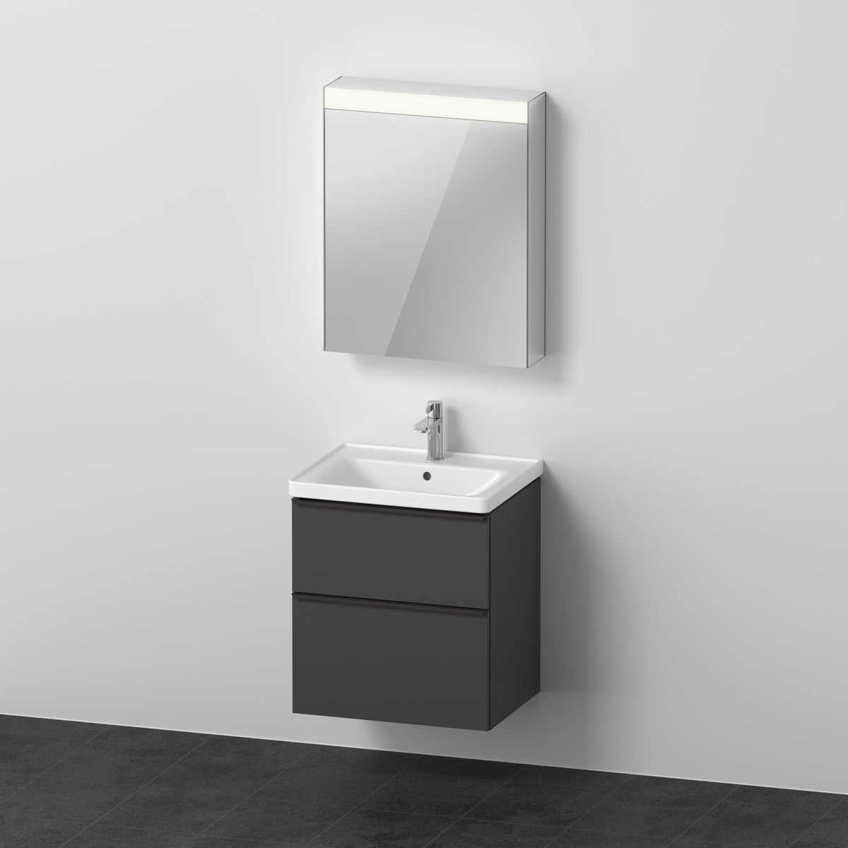 Duravit D-Neo Waschtisch mit Unterbau und LED-Spiegelschrank