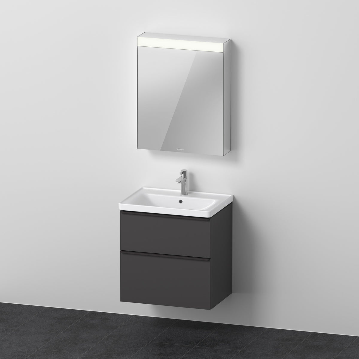 Duravit D-Neo Waschtisch mit Unterbau und LED-Spiegelschrank