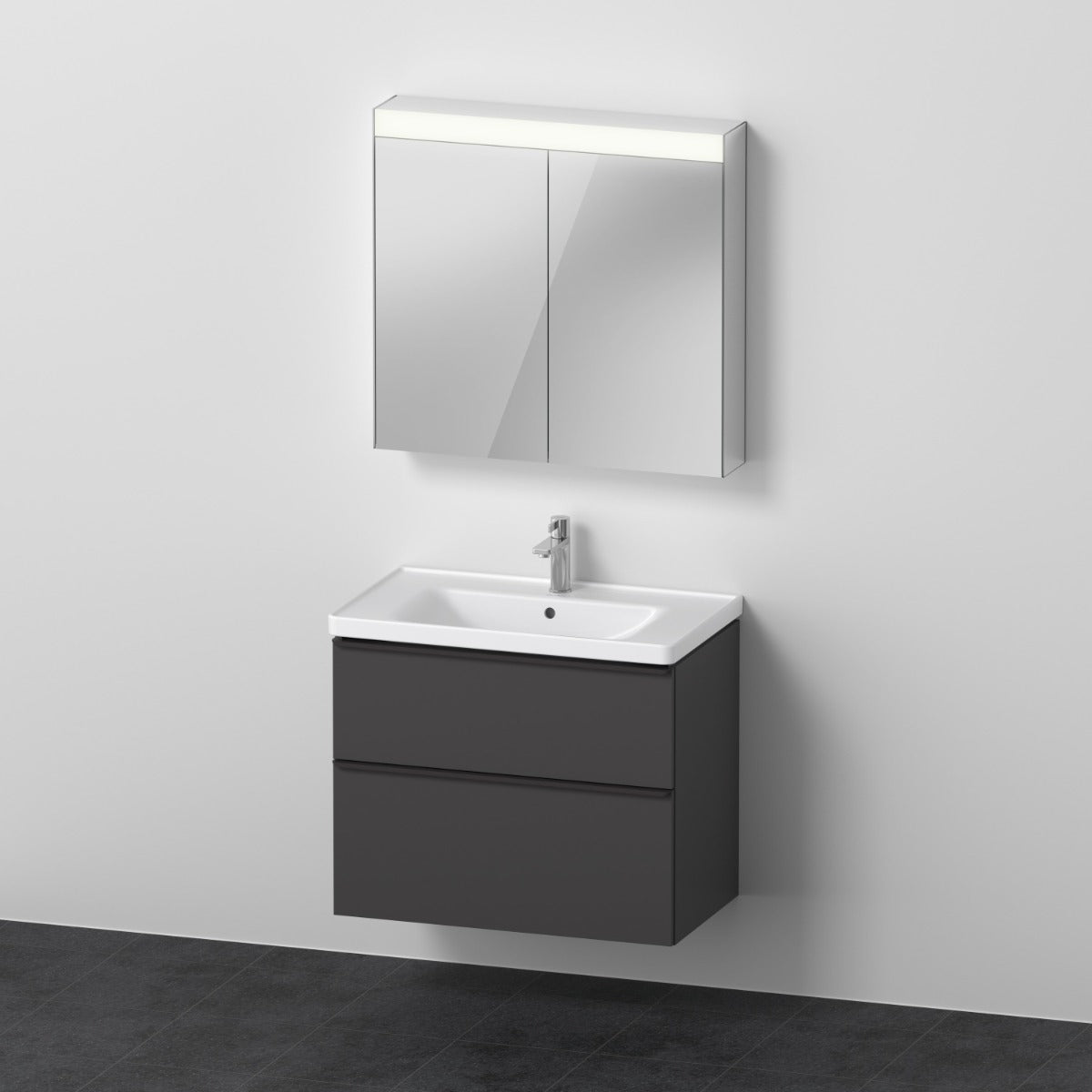 Duravit D-Neo Waschtisch mit Unterbau und LED-Spiegelschrank