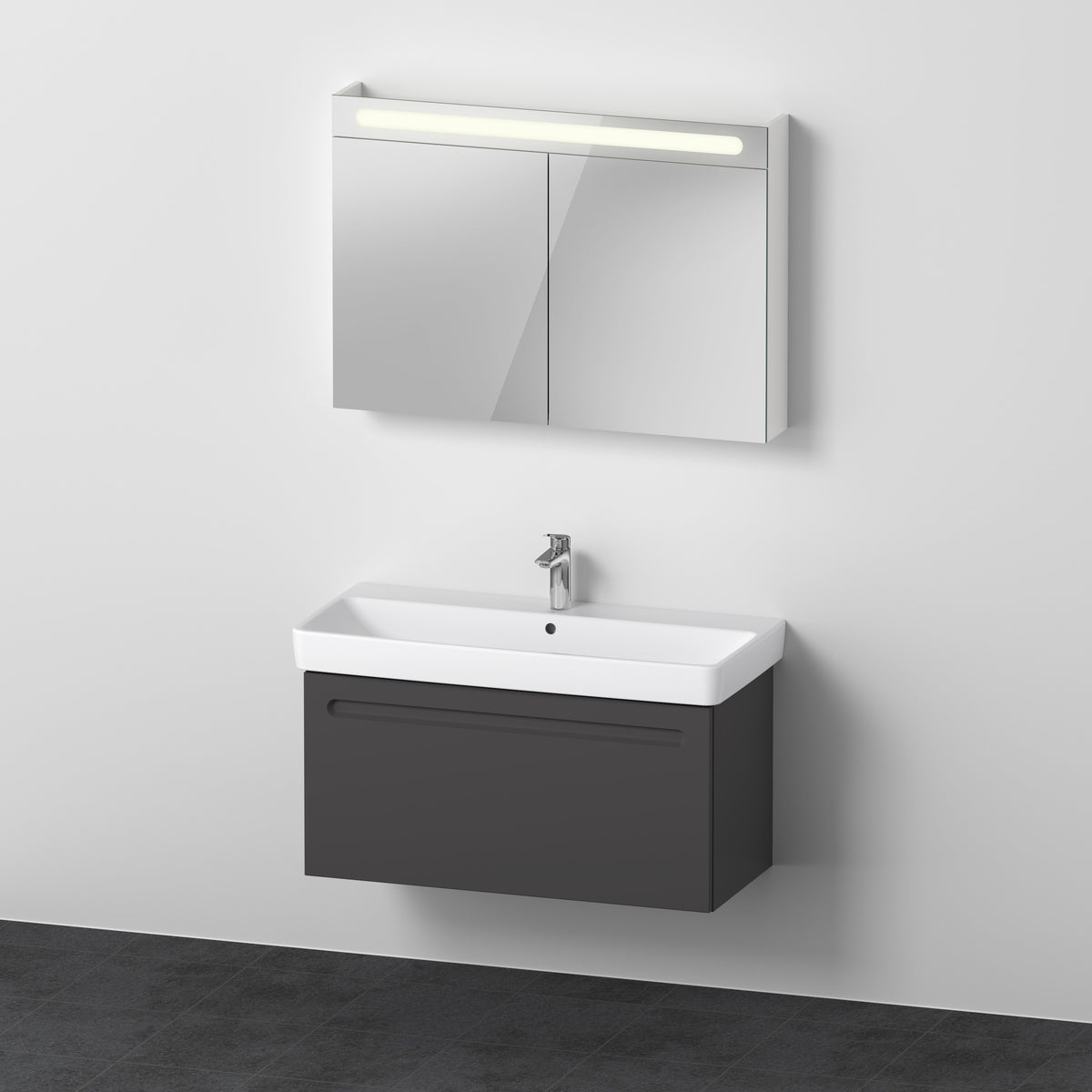 Duravit false.1 Waschtisch und Unterbau mit Spiegelschrank