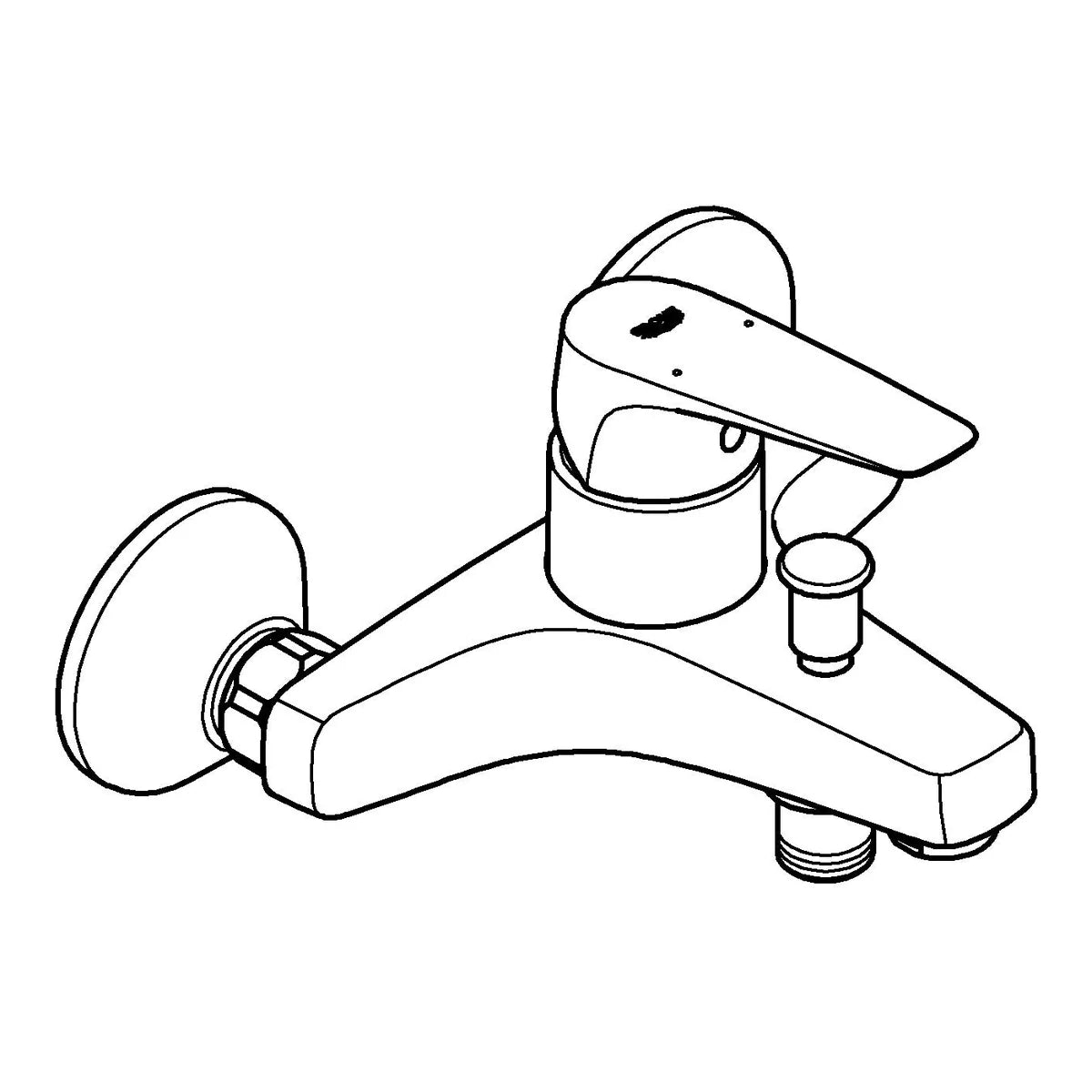 Grohe BauFlow Wannenarmatur mit Wanneneinlauf