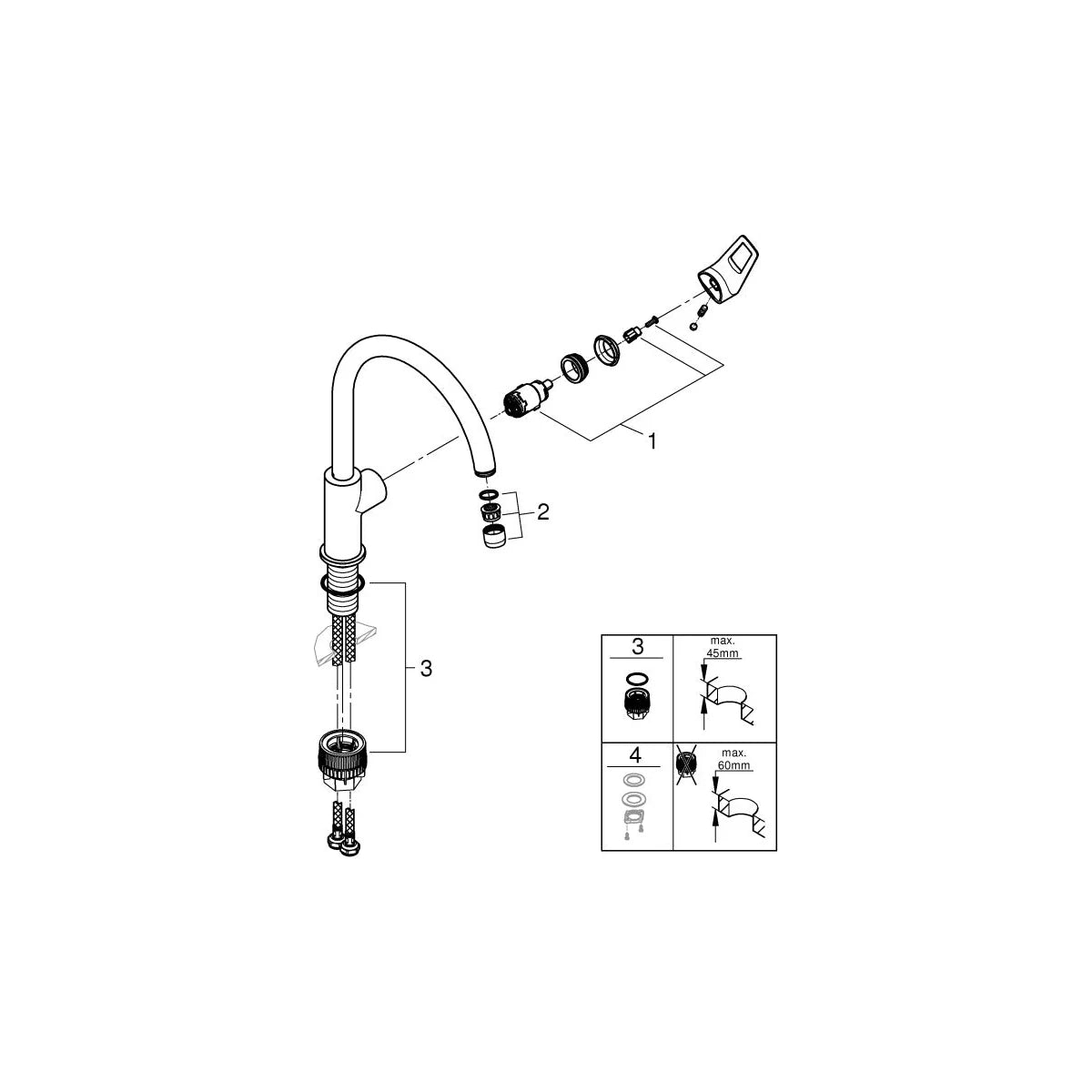 Grohe BauLoop Küchenarmatur schwenkbar