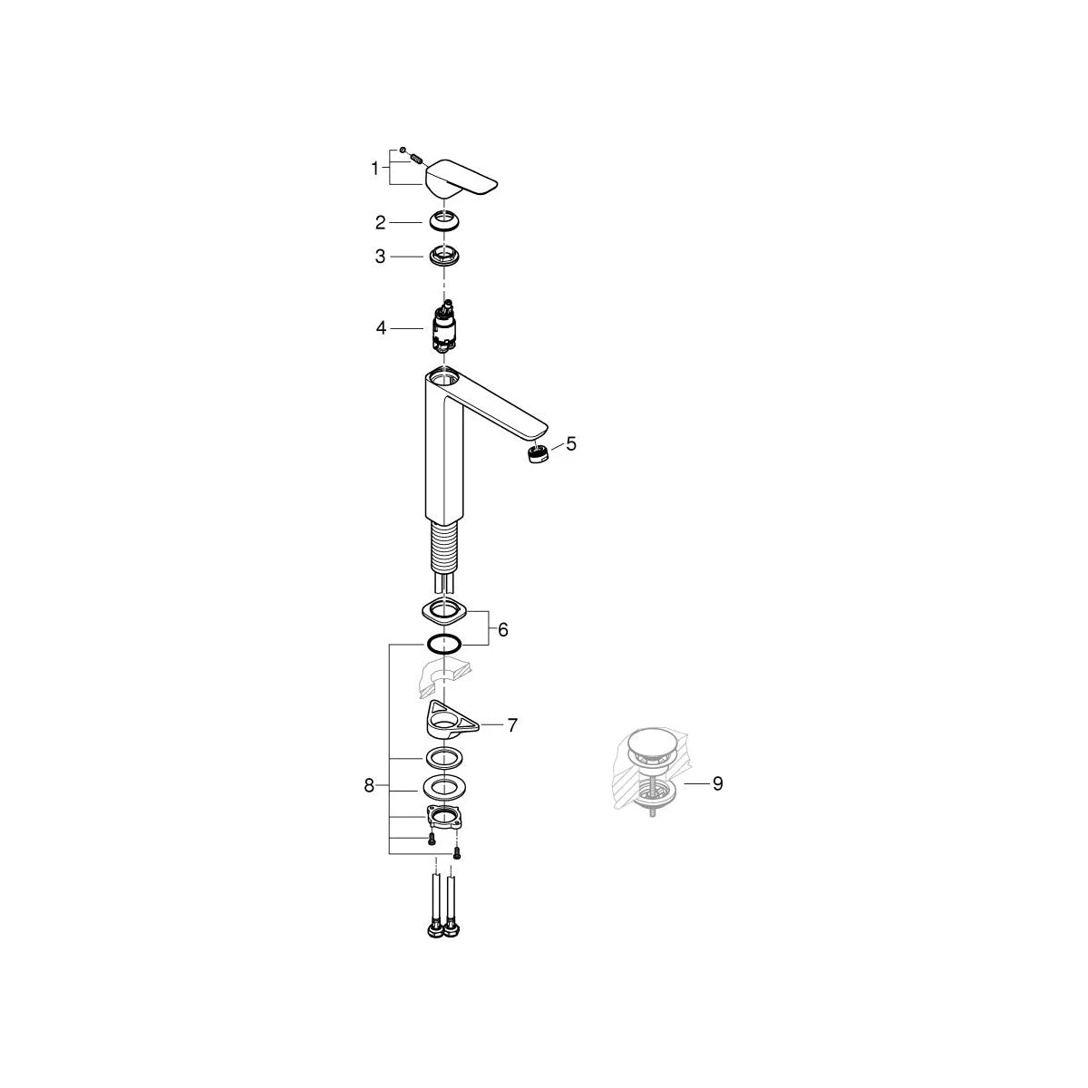 Grohe Cubeo XL-Size Einhebel Waschtischarmatur