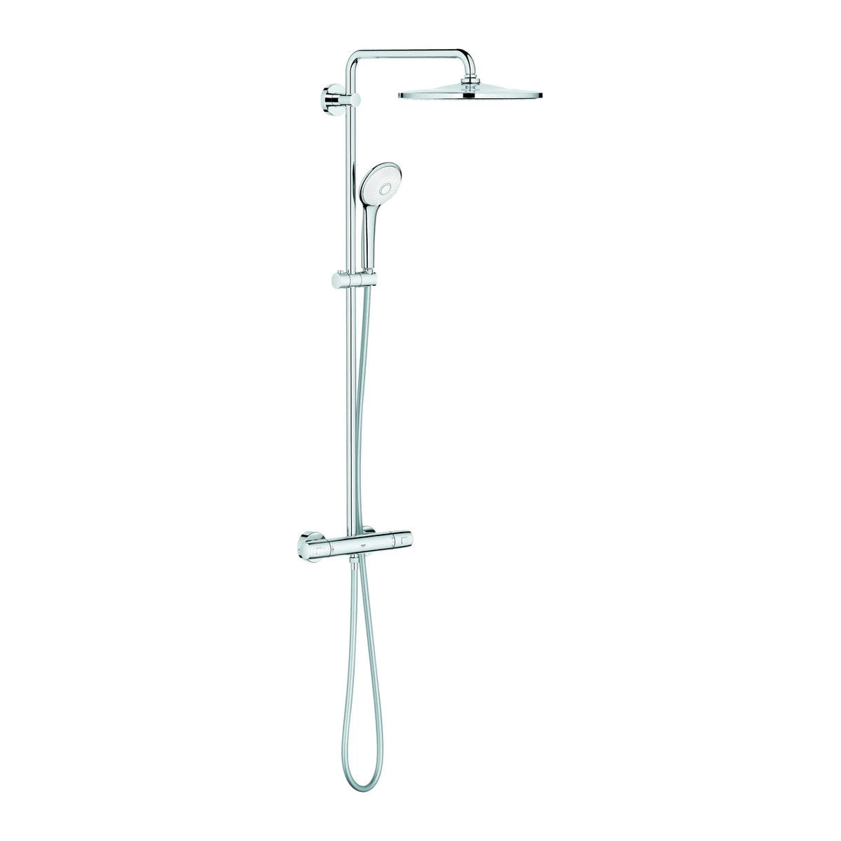 GROHE Duschsystem Euphoria System 310 26075_1, Thermostat, Aquadimmer Funktion, 450 mm Duscharm, Kopfbrause Rainshower Mono 310 (26561), maximaler Durchfluss (bei 3 bar): 13,5 l/min, Handbrause Euphoria 110 Massage (27221), GROHE CoolTouch, chrom