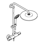 GROHE Duschsystem Euphoria System 310 26075_1, Thermostat, Aquadimmer Funktion, 450 mm Duscharm, Kopfbrause Rainshower Mono 310 (26561), maximaler Durchfluss (bei 3 bar): 13,5 l/min, Handbrause Euphoria 110 Massage (27221), GROHE CoolTouch, chrom
