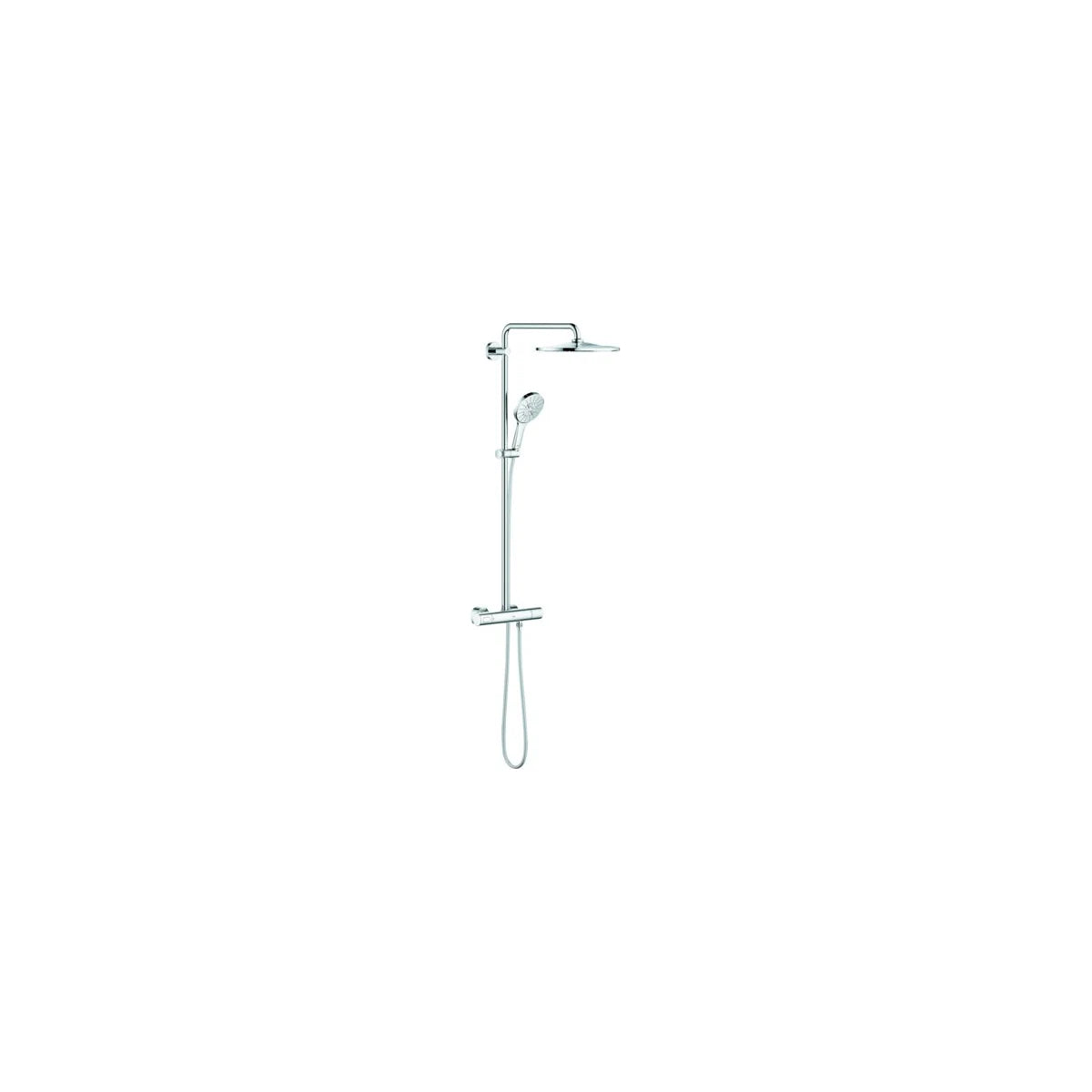 GROHE Duschsystem Rainshower SmartActive 310 26647, mit Thermostatbatterie, Wandmontage, Kopfbrause, Handbrause 26544000, chrom