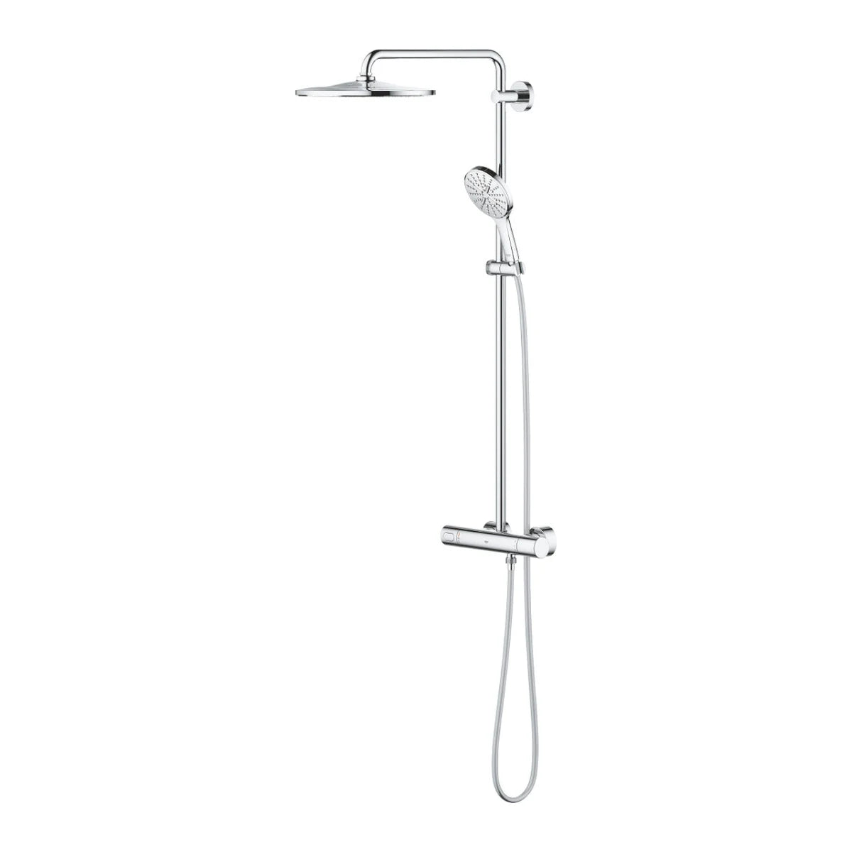 GROHE Duschsystem Rainshower SmartActive 310 26647, mit Thermostatbatterie, Wandmontage, Kopfbrause, Handbrause 26544000, chrom