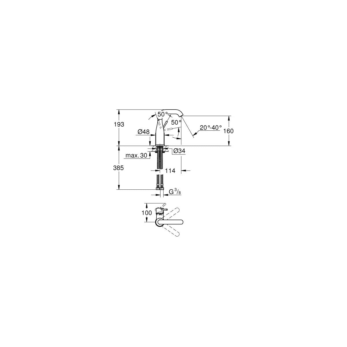 Grohe Essence M-Size Einhebel Waschtischarmatur