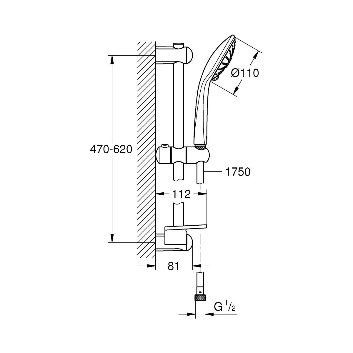 Grohe Euphoria 110 3jet Brausestangenset
