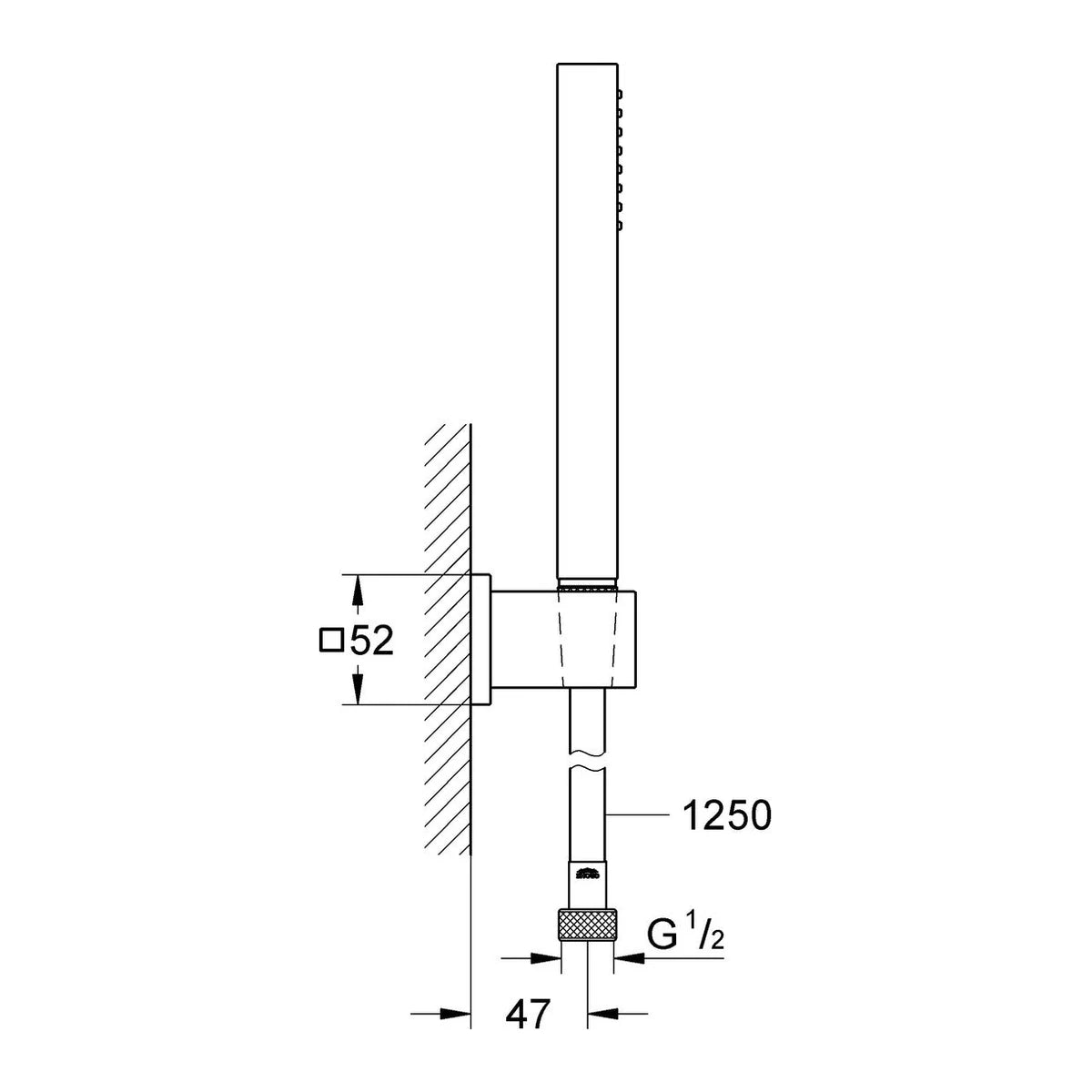 Grohe Euphoria Cube Stick 1jet Handbrause mit Brausehalter