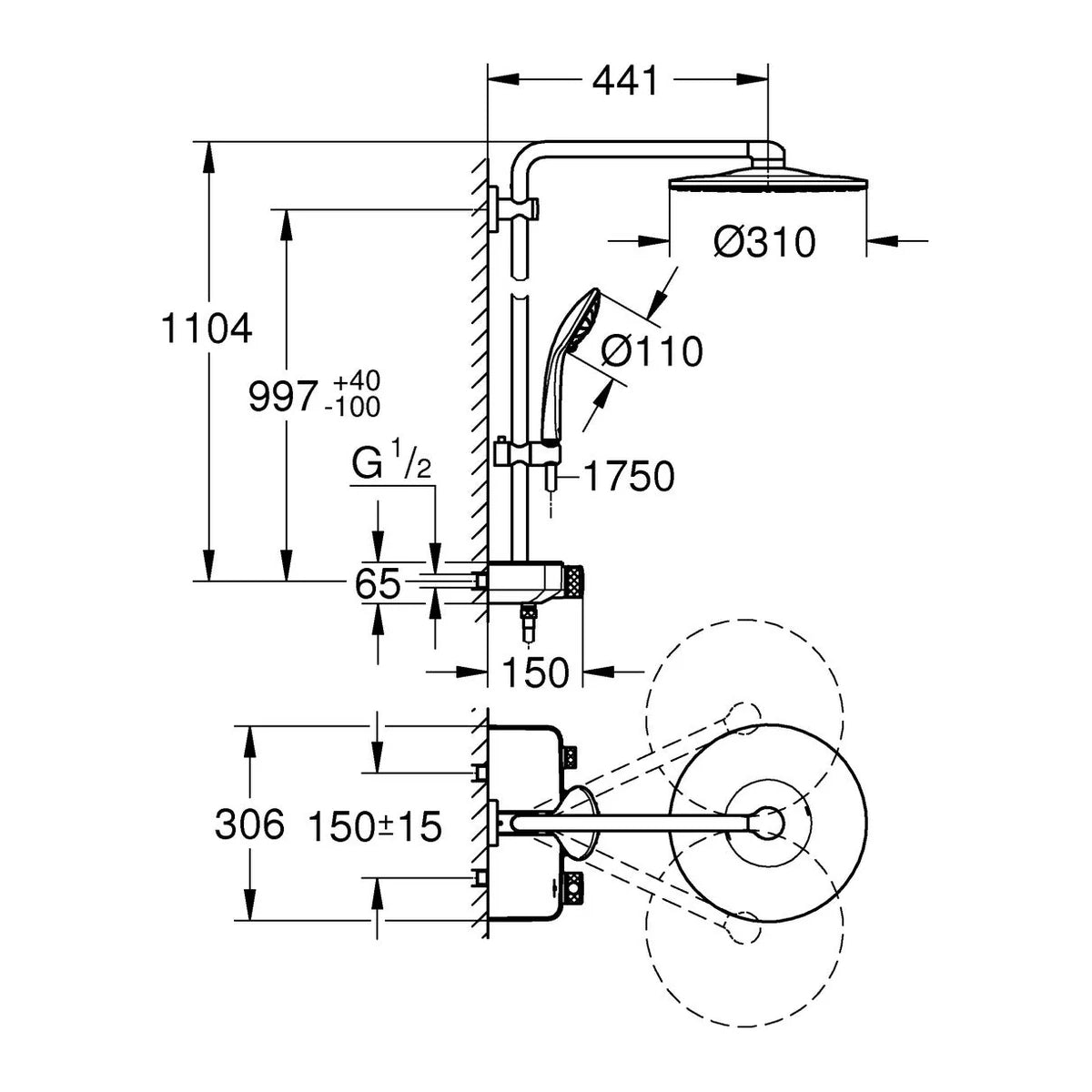 Grohe Euphoria SmartContol 310 2jet Duschsystem