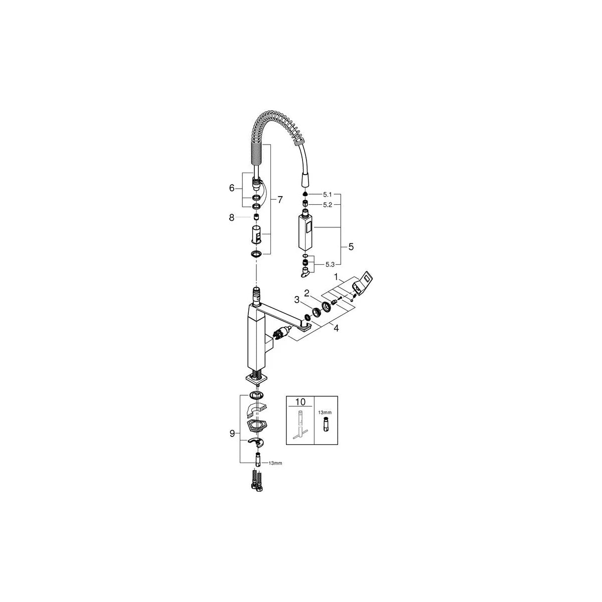 Grohe Eurocube Küchenarmatur schwenkbar & ausziehbar
