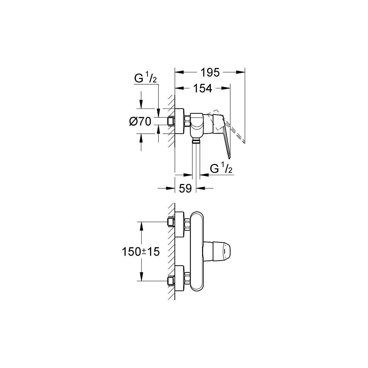 Grohe Eurodisc Cosmop. Badewannenarmatur