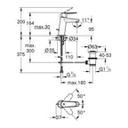 Grohe Eurodisc Cosmopolitan S-Size Waschtischarmatur