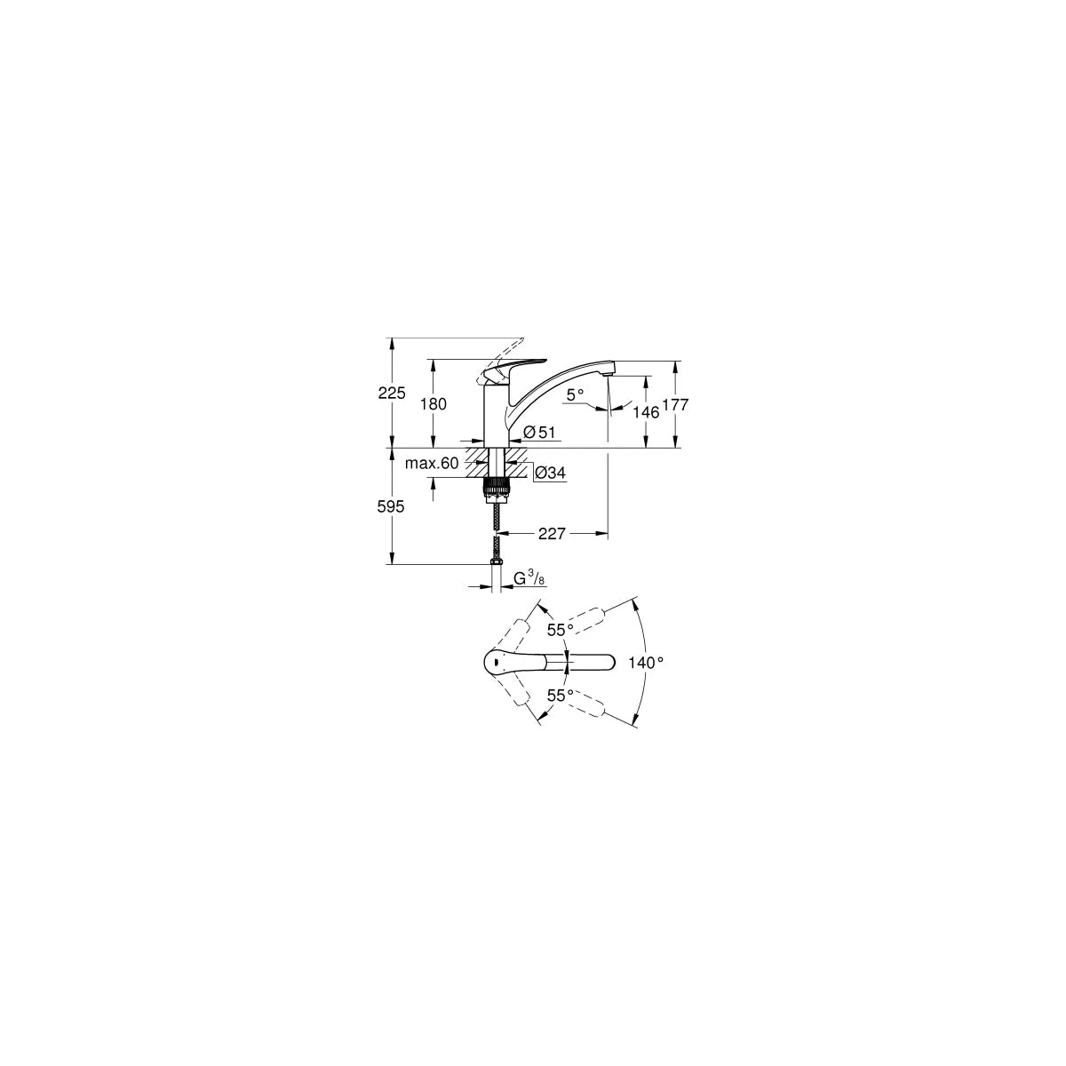 Grohe Eurosmart Küchenarmatur schwenkbar