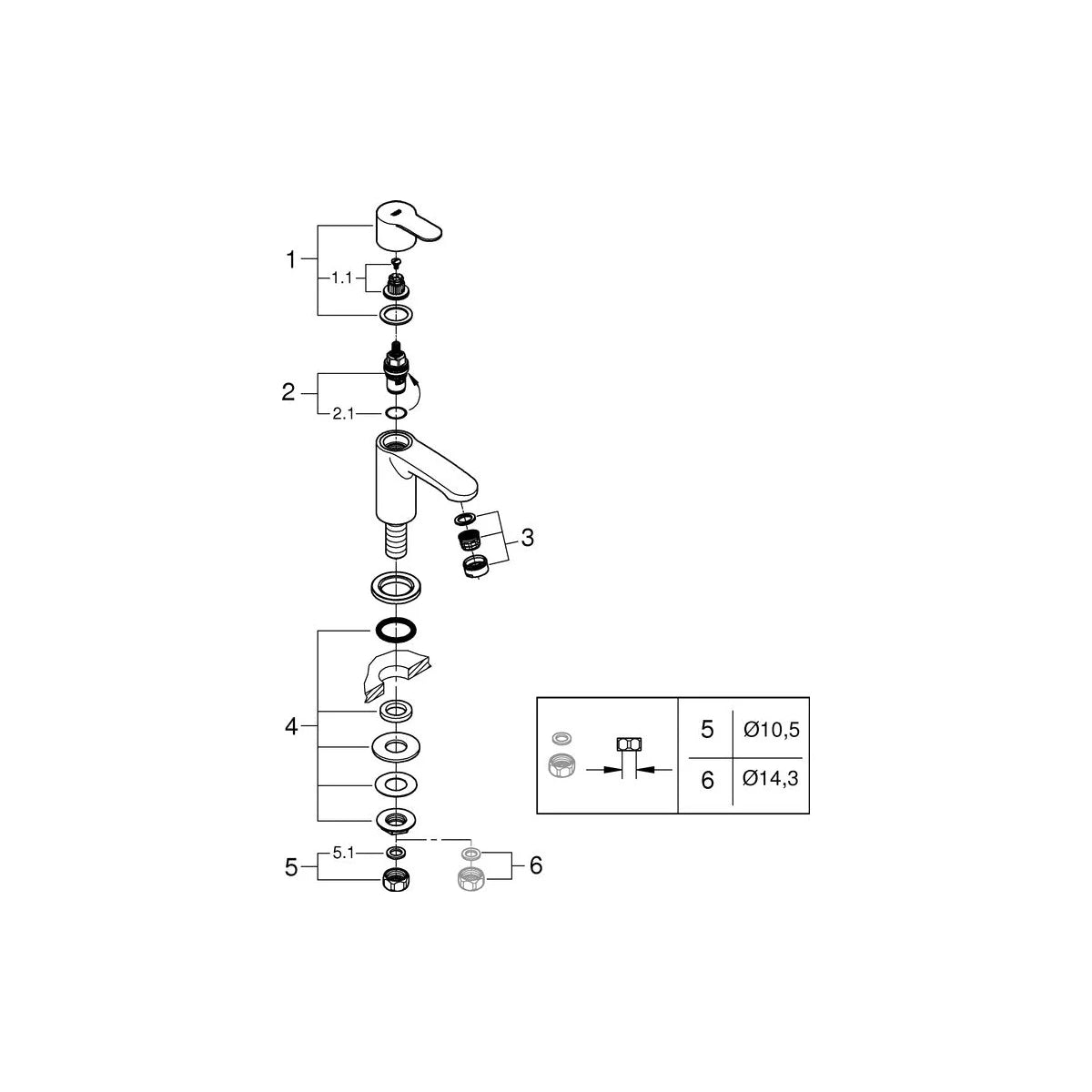 Grohe Eurostyle Cosmopolitan XS-Size Kaltwasser Waschtischarmatur