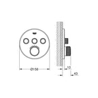 Grohe Grohtherm SmartControl Thermostat mit 3 Absperrventilen rund chrom