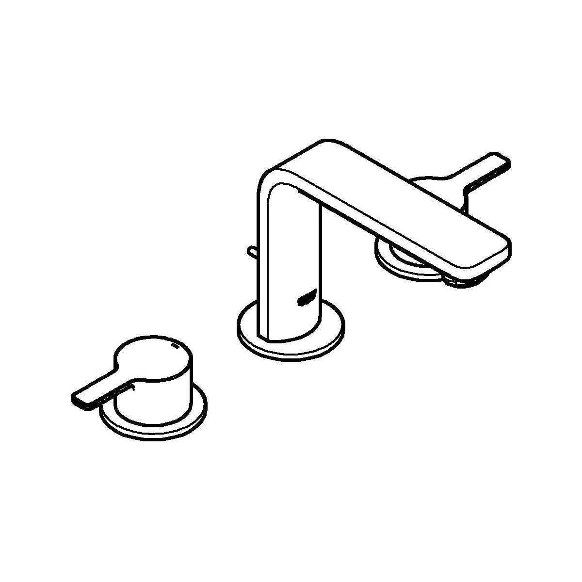 Grohe Lineare 3-Loch Zweigriff Waschtischarmatur
