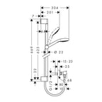Hansgrohe Croma E Vario 3jet Thermostat mit Brausegarnitur