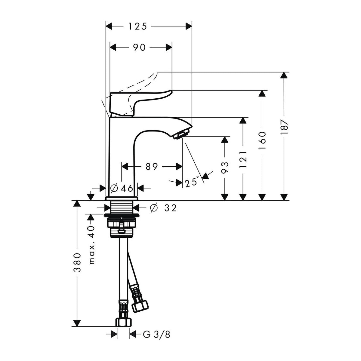 Hansgrohe Metris 100 Einhebel Waschtischarmatur