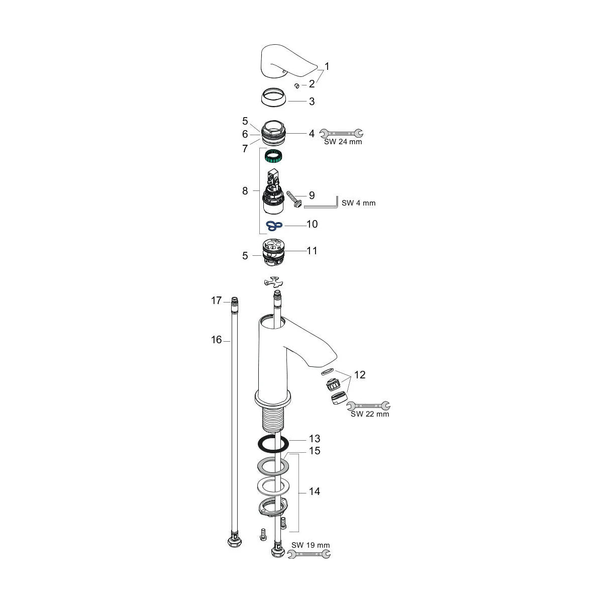 Hansgrohe Metris 100 Einhebel Waschtischarmatur