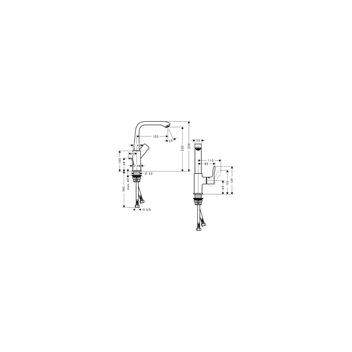 Hansgrohe Metris 230 Einhebel Waschtischarmatur