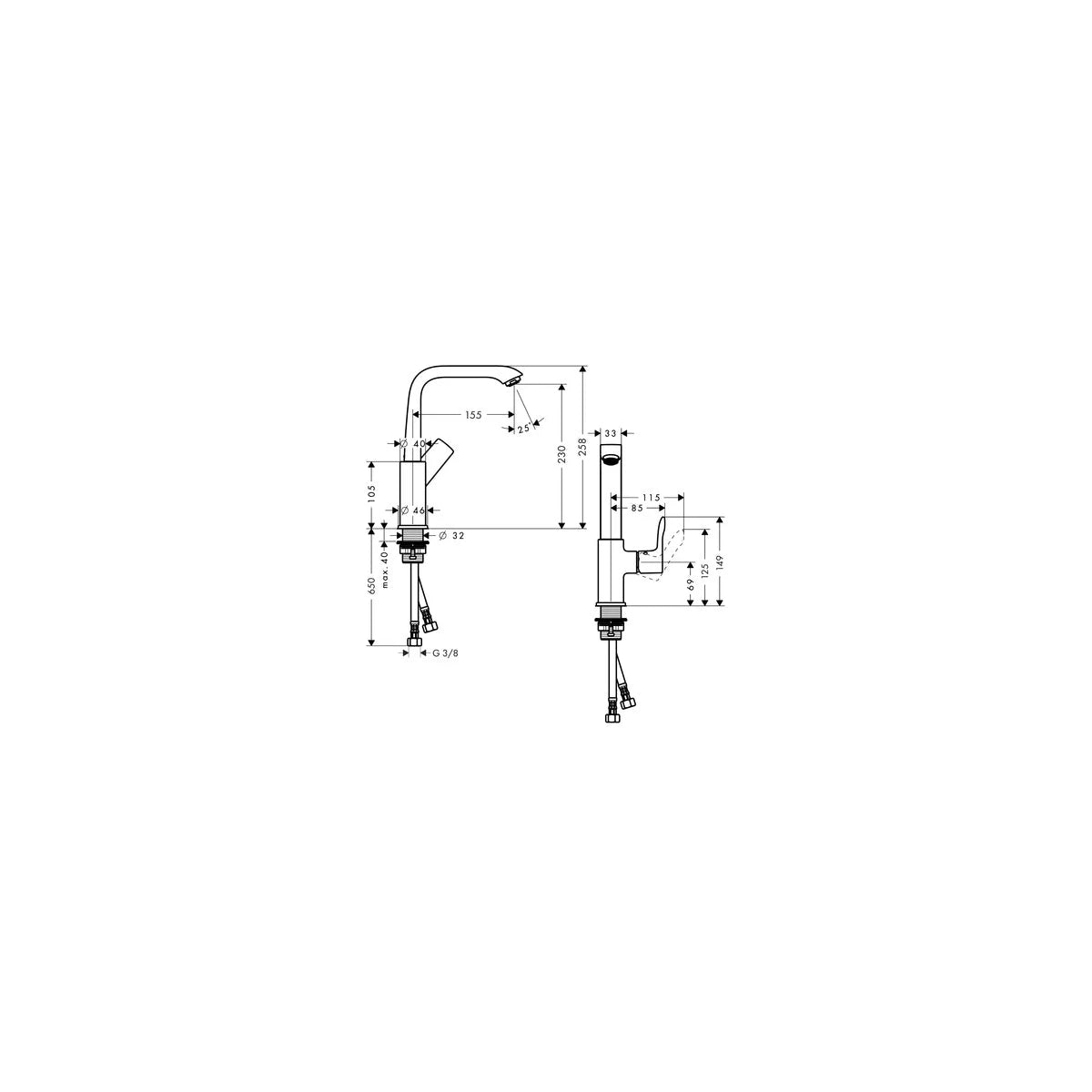 Hansgrohe Metris 230 Einhebel Waschtischarmatur