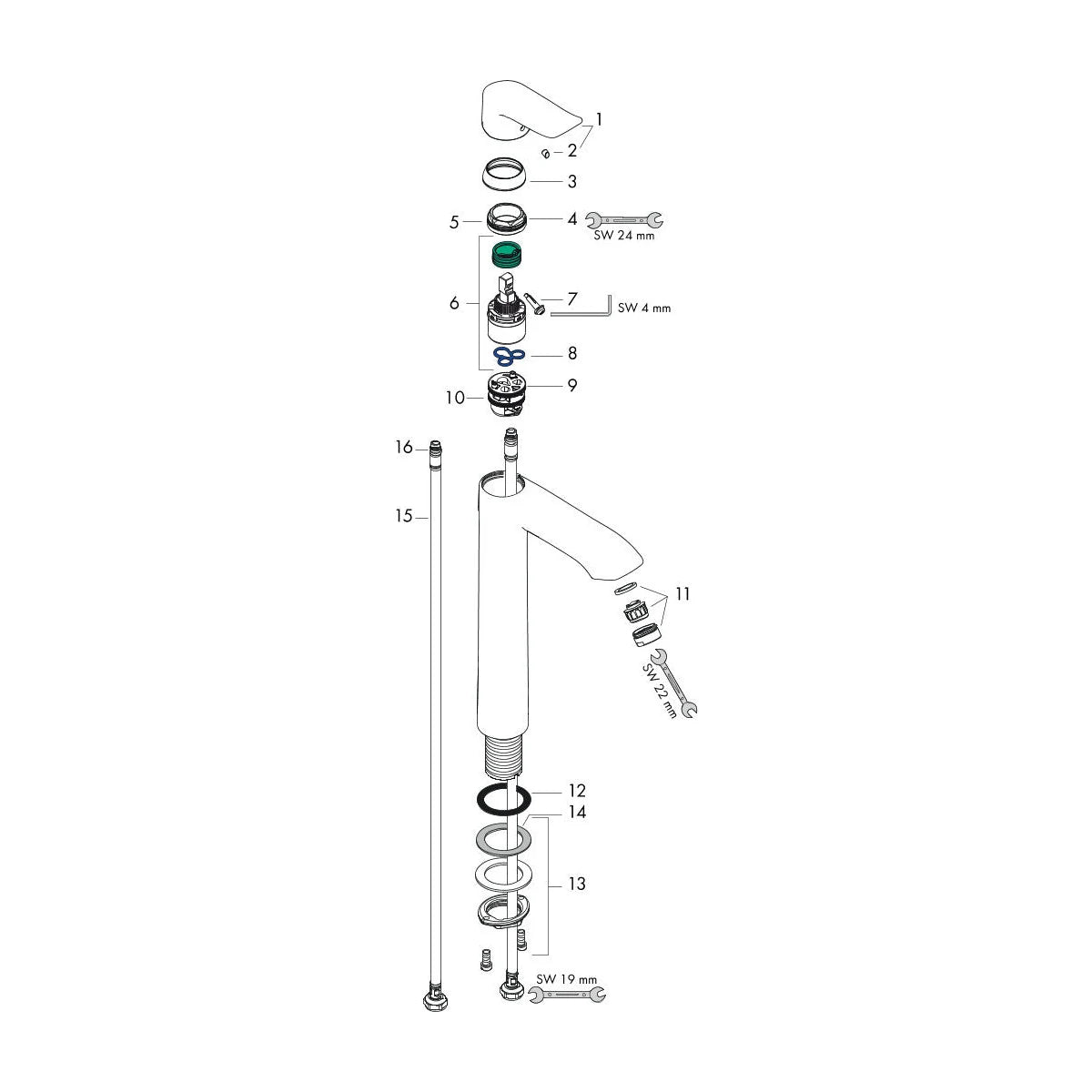 Hansgrohe Metris 260 Einhebel Waschtischarmatur