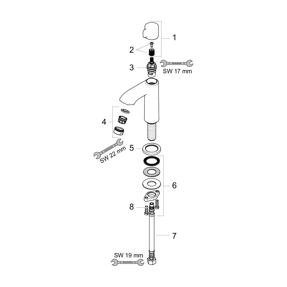 Hansgrohe Metris E2 Kaltwasser Waschtischarmatur