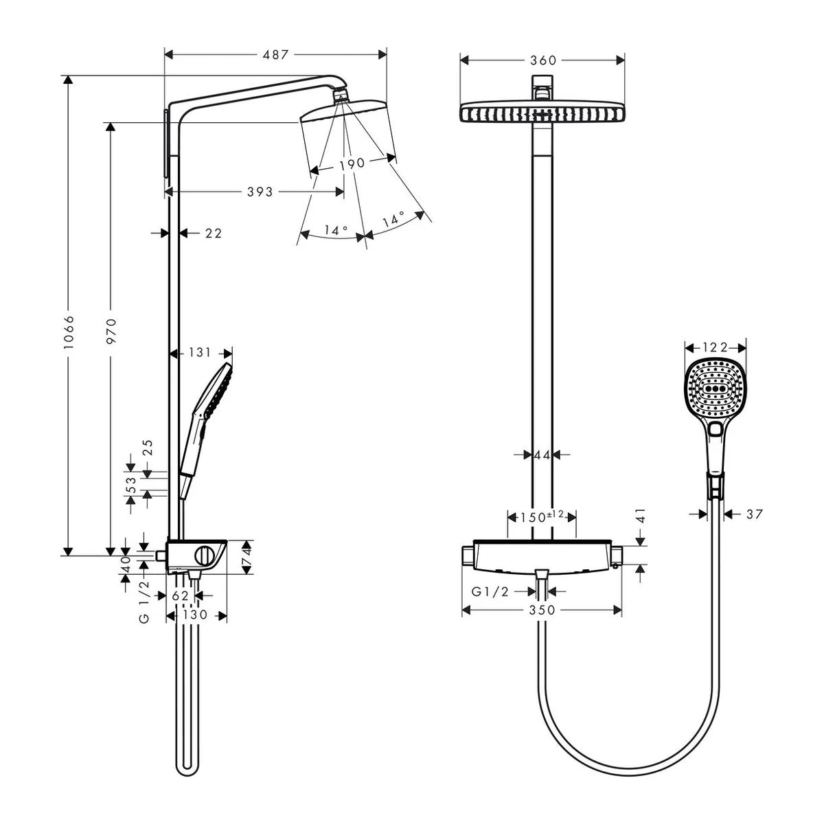 Hansgrohe Raindance E 1jet Duschsystem