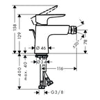 Hansgrohe Talis E Bidetarmatur