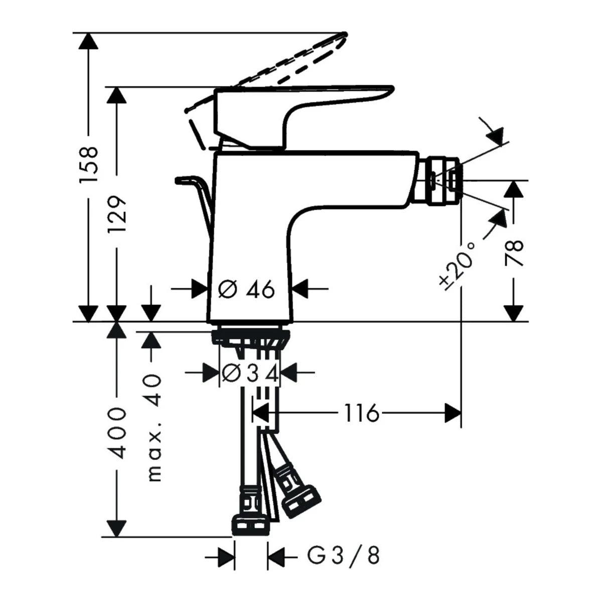 Hansgrohe Talis E Bidetarmatur