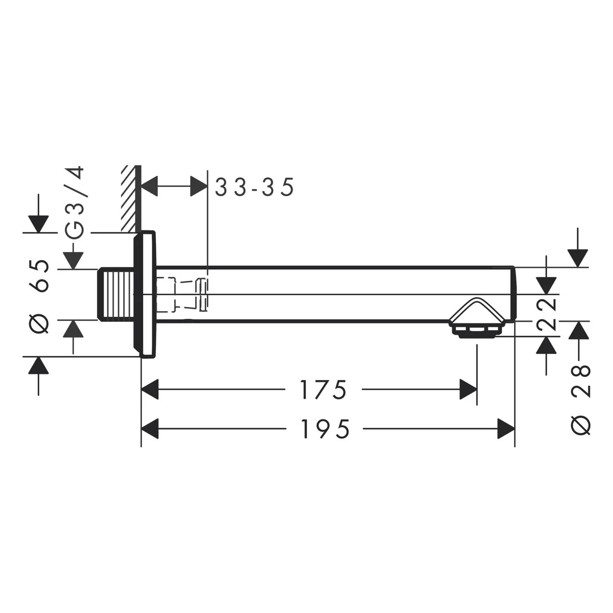 Hansgrohe Talis S Wanneneinlauf